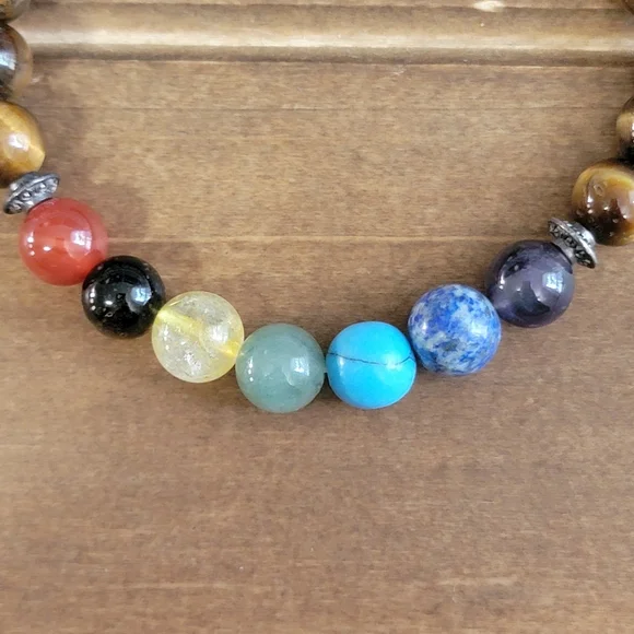 Hand Crafted Tigers Eye Gemstone Bracelet Beaded Women Bohemian Boho Handmade - Picture 3 of 3